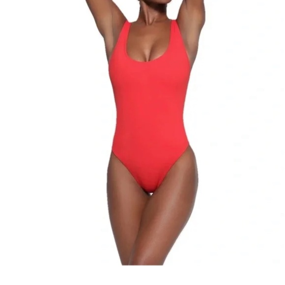 SKIMS Other - Recycled Swim Scoop Neck One Piece - Ruby - Skims